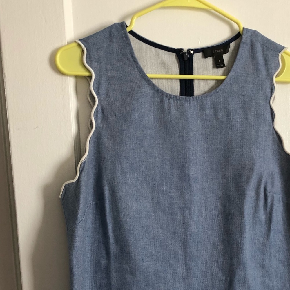 J. Crew scalloped chambray shirt